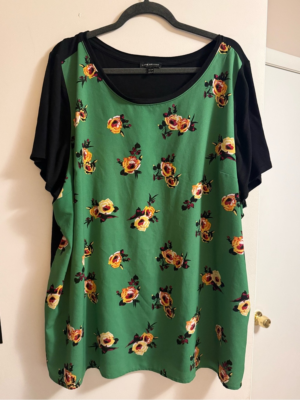 Lane Bryant Mixed Media Floral Top, Size 22/24